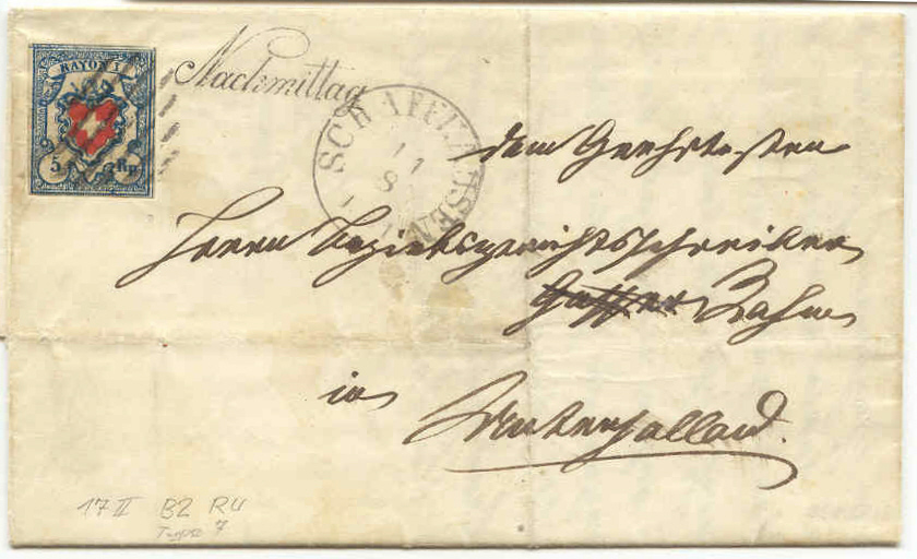 Philaseitende Schweiz Dauerserie Bundesmarke Wappen 1850