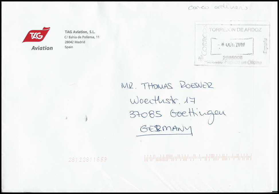 Philaseitende Luftpost Briefe Von Fluglinien